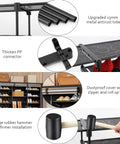 9-Tier Tall Shoe Rack With Dustproof Covers Holds 40 To 46 Pairs Closed Shelves Shoe Cabinet Organizer For Garage Or Bedroom