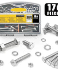 176 Piece Heavy Duty Hex Head Bolts And Nuts Kit In 304 Stainless Steel Metric Set For Rugged Repairs And Projects With Precise Threads And Durable Construction, 304 stainless steel bolts and nuts kit