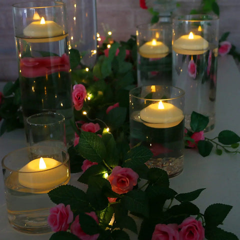 12 Pack LED Floating Candles 3 Inch Flameless Plastic Tea Lights For Bathtub Pool And Vase Centerpiece Waterproof And Water Activated