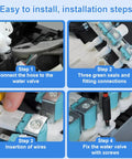 Premium Heavy Duty Washer Water Inlet Valve With Four Precision Solenoid Coils exact steps for installation guide on connecting and fixing valves.