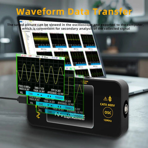 On The Go Handheld Digital Oscilloscope With 3.2 Inch TFT Display 10MHz Bandwidth And 48MSaPerS Sampling Rate Portable Automotive Scope