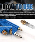 High Pressure Pneumatic Engine Cleaning Gun With Bent Nozzle And 3.93Ft Hose For Deep Auto Engine Cleaning, Professional Car Air Blow Gun For Most Vehicles; blue body, bent nozzle, adjustable fitting