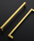 10 Pack Square Cabinet Pulls 10 Inch Brushed Brass Gold Kitchen Cabinet Handles For Cabinets And Drawers Durable Square Bar Pulls