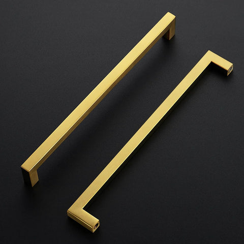 10 Pack Square Cabinet Pulls 10 Inch Brushed Brass Gold Kitchen Cabinet Handles For Cabinets And Drawers Durable Square Bar Pulls