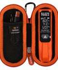 Compact Case for Klein Tools 93LDM100C Laser Distance Measure, Portable Storage Bag With Mesh Pocket, Durable Double Zipper, Easy Carry D Buckle, Case Only, Fits Accessories, EVA orange case with meter and cable