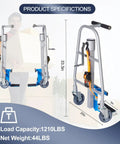 Heavy Duty Furniture And Crate Mover Moving Dolly 1210 Lb Capacity Mechanical Lift with dimensions and load info