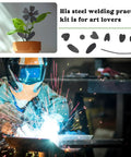 2 Pack Welding Flower Art Kit For Beginners DIY Metal Welding Practice Set With 16 Gauge Stainless Steel in use