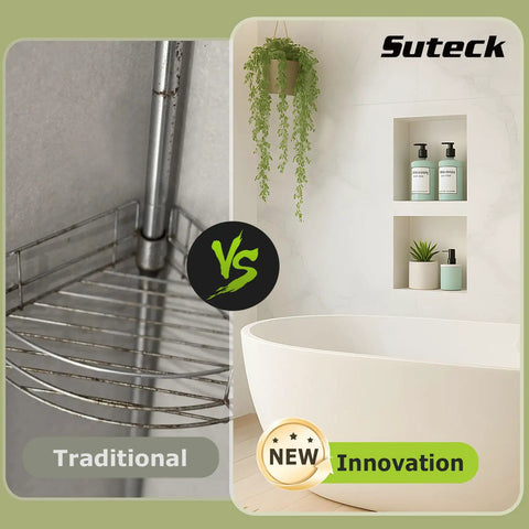 32 By 16 Inch Double Shelf Shower Niche Waterproof Recessed Organizer next to traditional metal shower caddy comparison