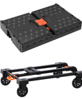 Collapsible Crate On Wheels Folding Hand Truck Set No Assembly Required Rollin Cart for Groceries and Mobile Storage