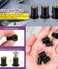 20Pcs M4 Black Rubber Well Nuts Kit For Fairings And Windshields Neoprene Expansion Nuts in various sizes and uses