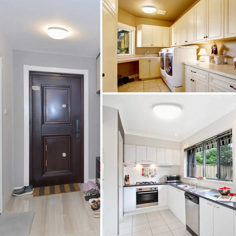 Easy Install No Fuss Dimmable LED Ceiling Light Fixture 11 Inch Flush Mount Cool White 4000K in hallway, kitchen, laundry room