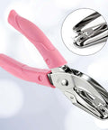 Star Shaped Hole Puncher With Soft Grip Handle Metal Single Hole Punch For Crafts Scrapbooks And Tags, pink and silver design