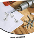 20 Pcs Stainless Steel Quick Release Shutter Fasteners with backplate bolts and drill on wooden surface