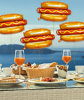 7 Pack 28 Inch Hot Dog Balloons Foil Mylar Helium Balloons For BBQ Picnic Birthday Carnival Cookout Food Theme Party Decorations