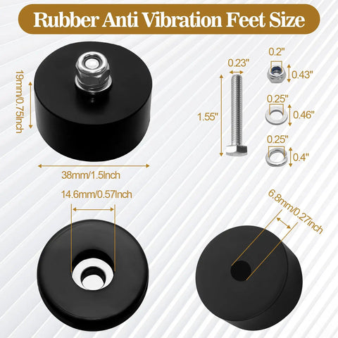Heavy Duty Anti Vibration Rubber Feet 0.75 By 1.5 Inches Fits Air Compressors Generators Pressure Washers For Coleman Powermate Sanborn And More 4 Pack