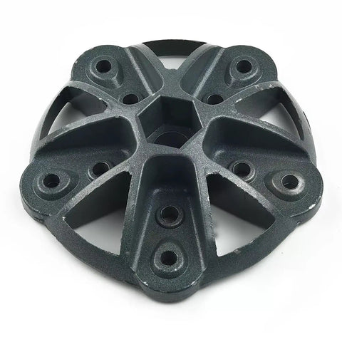 Top Shelf Wind Turbine Hub And Secure Cover Kit With Quality Hardware 135Mm Diameter sturdy steel hub, detailed view from the top.