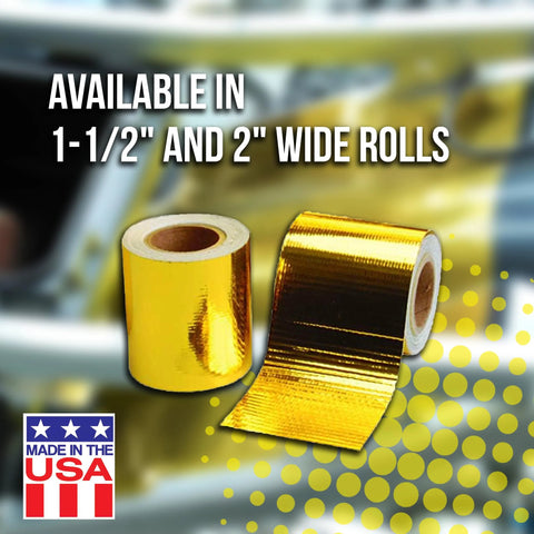 Reflect-A-Gold insulation tape, gold foil, high-temperature adhesive-backed; two rolls shown