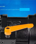Heavy Duty 16mm Rebar Cutter And Hydraulic Bender Machine pressure relief valve with orange handle for efficient operation.