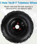 Go Kart Tire With Rim 16x8-7 Replacement For Coolster 110cc 125cc 150cc ATVs And Quad Go Karts Beefy All Terrain Wheel