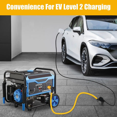 Plug And Play Nema L14 30P To 14 50R Generator Adapter Plug handling 30 Amp to 50 Amp conversion, generator charging EV.