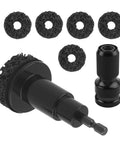 Badass Wheel Hub Cleaning Tool Kit That Kicks Rust Right Out featuring adapter and five grinding pads for detailed brake cleanup.