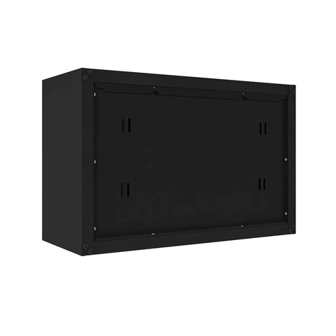 Back view of Ready To Assemble Floating Garage Storage Cabinet For Wall Mount With Lockable Double Doors Heavy Duty Steel Construction