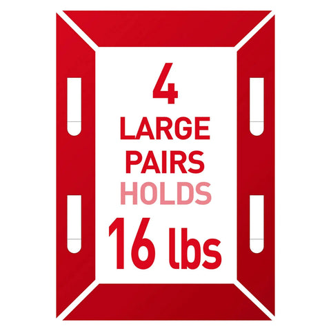 Graphic of 4 large pairs of strips holding 16 lbs, for Heavy Duty Large Picture Frame Hanging Strips White Holds 16 Lbs 24 Pairs Total