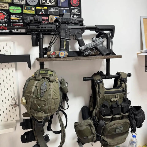 Heavy Duty Tactical Gear Rack Wall Mount Hanger And Hook For Police Motorcycle Cycling And Football Equipment Holds Up To 100 Lbs