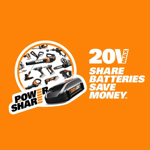 20V Max cordless tools with battery, compatible with Cordless Leaf Blower For Fast Lawn Cleanup With 120 MPH Air Lightweight Three And A Half Pound Powerhouse Long Nozzle For Tight Spots Comes With Cleaning Attachments Battery And Charger Included WG5451.