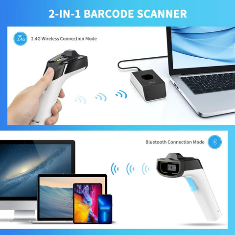 Wireless Hybrid RFID And 2D Barcode Scanner With UHF RFID Reader Bluetooth Scan for Retail and Hospitality laptop connection