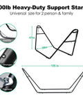 Universal 2 Person Hammock Stand For Outdoor Use Adjustable Double Heavy Duty Powder Coated Steel Frame 600 Lbs Capacity