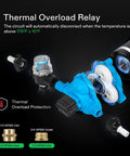 Boss Level High Flow 115VAC Diaphragm Water Pump showing thermal overload relay and fittings