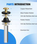 Universal Toilet Seat Bolt Kit With Copper Plated Screws Long Lock Nuts And Rubber Washers parts diagram