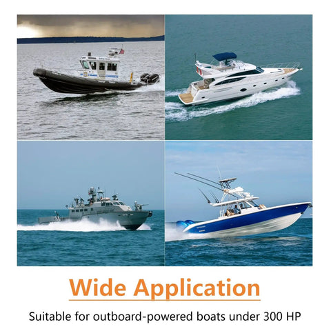 Various boats using Outboard Boat Steering Kit With 13.5 Inch Aluminum Wheel 18 Foot Hoses And 6.9 MPa 1000 PSI Helm Pump Built Tough