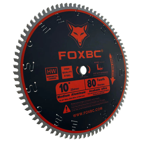 10-Inch 80-Tooth TCG Saw Blade for Aluminum, Non-Ferrous Metal and Plastic with 0.094-Inch Kerf, Five-Eighth-Inch Arbor