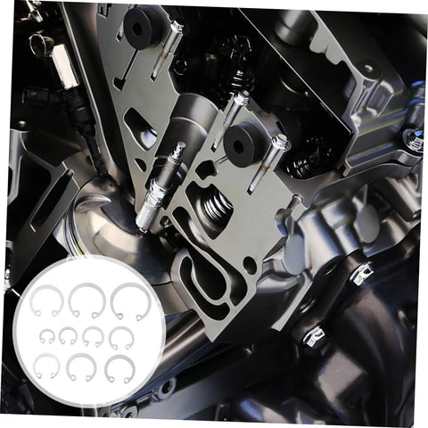 150 Pieces 304 Stainless Steel C Shaped Snap Rings Shaft Retaining Assortment Kit shown in mechanical application