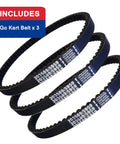 Beefed Up 3 Piece Drive Belt Kit For Go Karts And Mini Bikes Fits 212cc 196cc 5 To 7hp Engines Including Manco TrailMaster