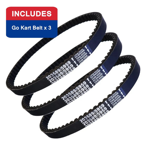 Beefed Up 3 Piece Drive Belt Kit For Go Karts And Mini Bikes Fits 212cc 196cc 5 To 7hp Engines Including Manco TrailMaster