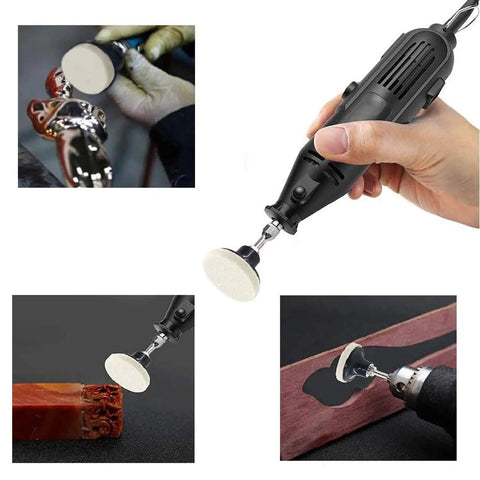 30 Pieces Two Inch Pro Grade Compressed Wool Disc Polishing Buffing Pads And Wheels Kit polishing metal and wood surfaces.