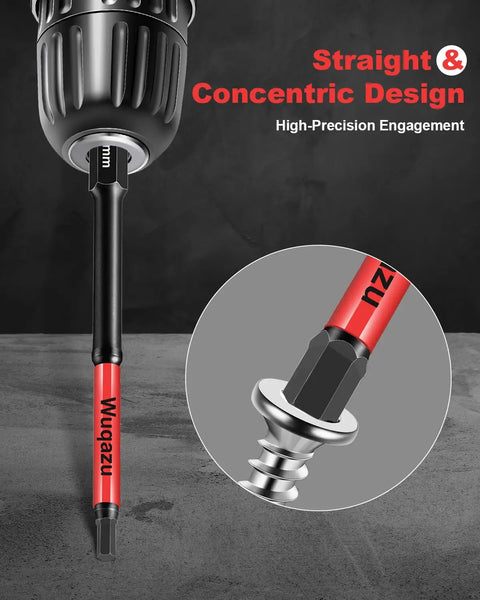 Heavy Duty 20 Piece 4 Inch Hex Bit Set With Metric And SAE Bits, High Torque Impact Allen Bits, Premium S2 Steel 1/4 Inch Hex Shank, Magnetic CNC Tips For Impact Drivers And Drills For Pros And DIYers