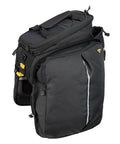 MTX Trunk Bag DXP For Bikes with expandable top and side panniers, made of weatherproof 600 denier polyester, 22.6L capacity.
