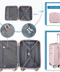 Somago 2-piece nude pink luggage set: 20in carry-on and 14in cosmetic case, hardside polypropylene with spinner wheels