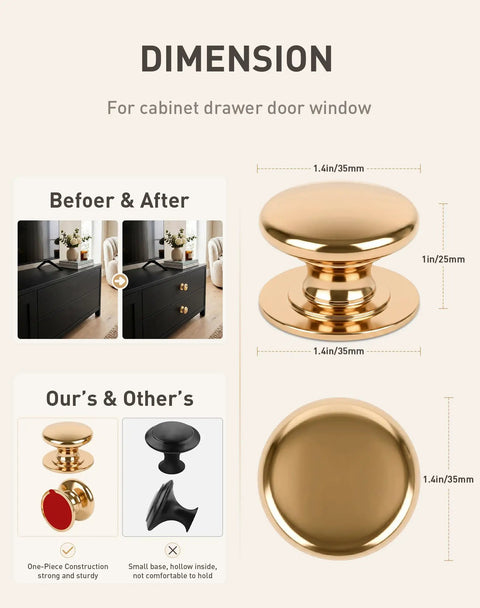 Six Pack Peel And Stick Cabinet Knobs Rose Gold Self Adhesive Drawer Pulls No Drill No Tools Needed For Cupboard Fridge Dresser