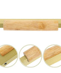 Sleek Dope Solid Wood Cabinet Pull Handle Set For Cabinets, 96mm Aluminum Wood Bar Pull With Gold Finish details