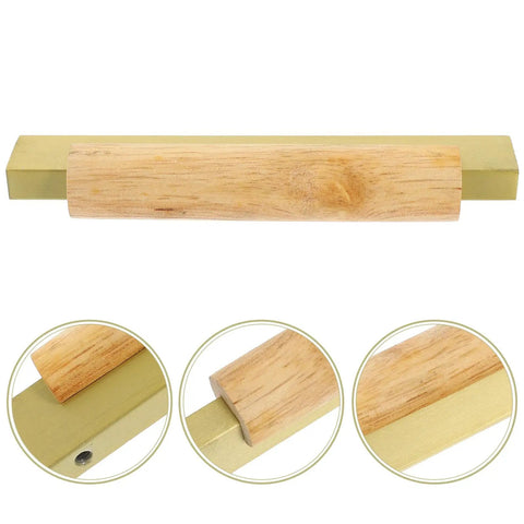 Sleek Dope Solid Wood Cabinet Pull Handle Set For Cabinets, 96mm Aluminum Wood Bar Pull With Gold Finish details