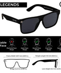 XL Polarized Work Sunglasses with Side Shield Design, Black Rubberized Frame, Large Lenses, UV Protection, Suitable for Face Shapes