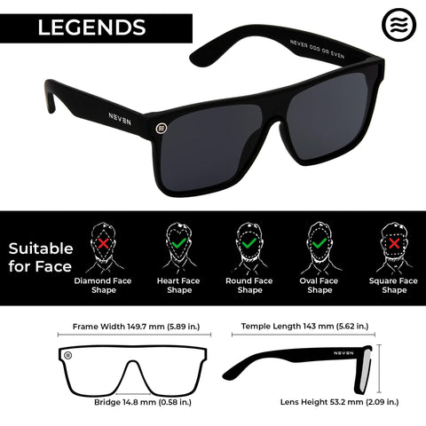 XL Polarized Work Sunglasses with Side Shield Design, Black Rubberized Frame, Large Lenses, UV Protection, Suitable for Face Shapes