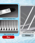 Ultra Reach Radiator Cleaning Wand Set comparison showing wider cleaning range on 48 inch 8 nozzle wand versus other brand.