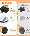 Comparison of Legit Heavy Duty Felt Furniture Pads 300 Piece Pack Black Self Adhesive Glide Sliders against inferior options.