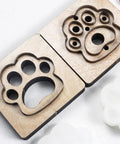 4 Piece Leather Cutting Die Set For DIY Crafts, Dog Paw And Keychain Shapes, Leather Die Cutter Molds, Wooden Frame view